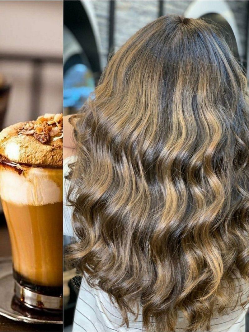 Lange bruine krullen met highlights